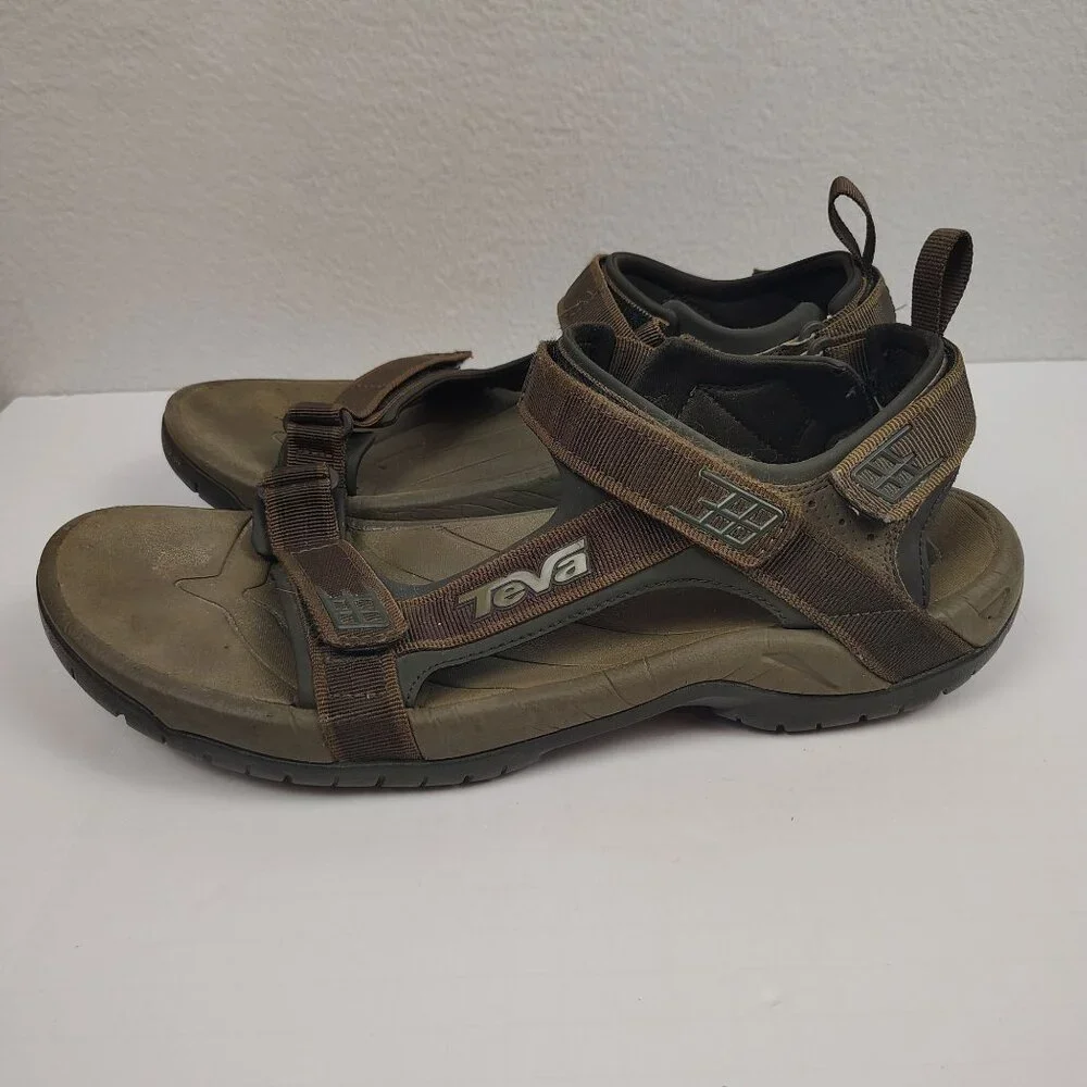 Teva Tanza Sport Sandals Mens 12 Brown Hiking Outdoor Adjustable